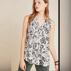 Anthropologie Maeve Bailee Pleated Top‎ XS